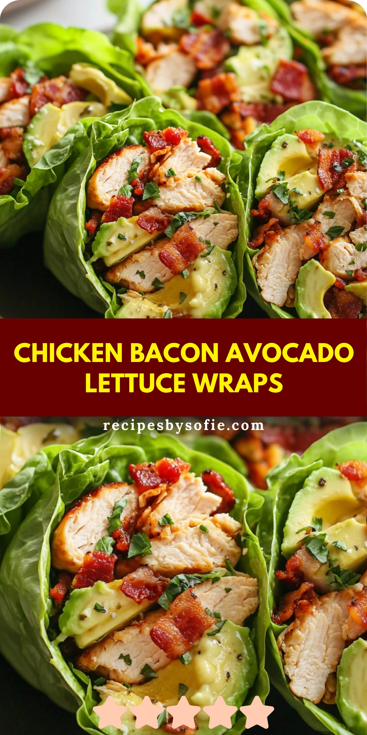 Chicken Bacon Avocado Lettuce Wraps