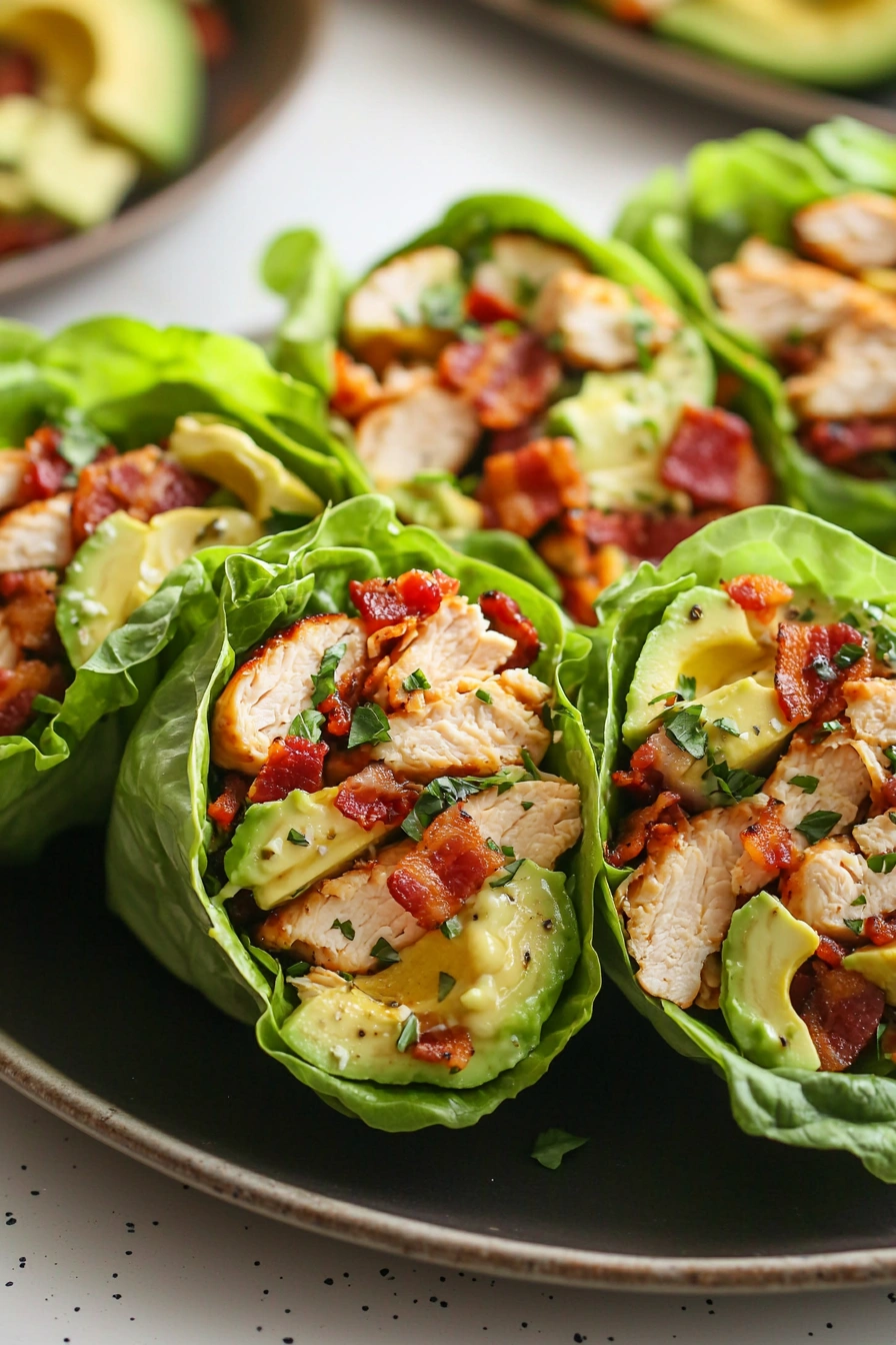 Chicken Bacon Avocado Lettuce Wraps