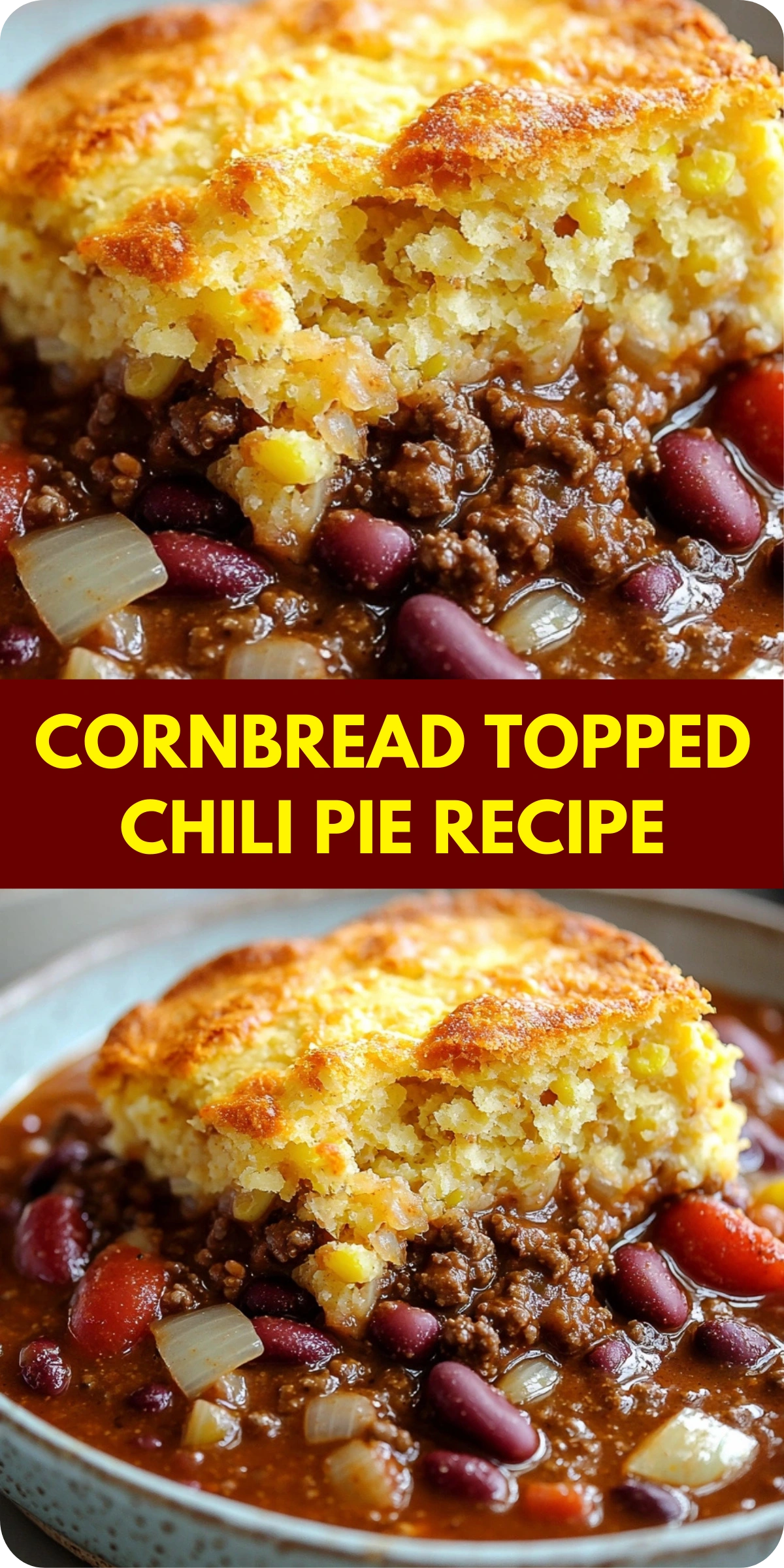 Cornbread Topped Chili Pie Recipe