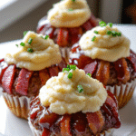 BBQ Bacon-Wrapped Meatloaf Cupcakes