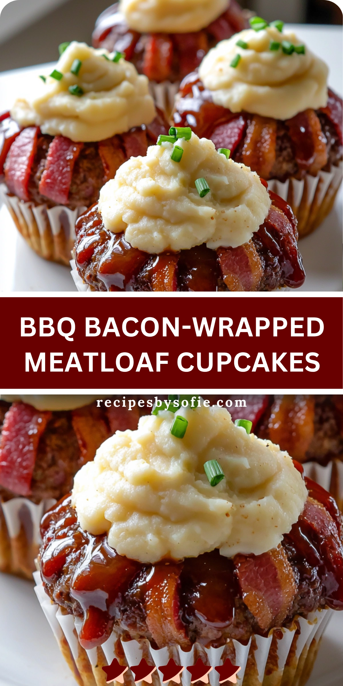 BBQ Bacon-Wrapped Meatloaf Cupcakes
