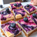 Blueberry Swirl Cheesecake Bars