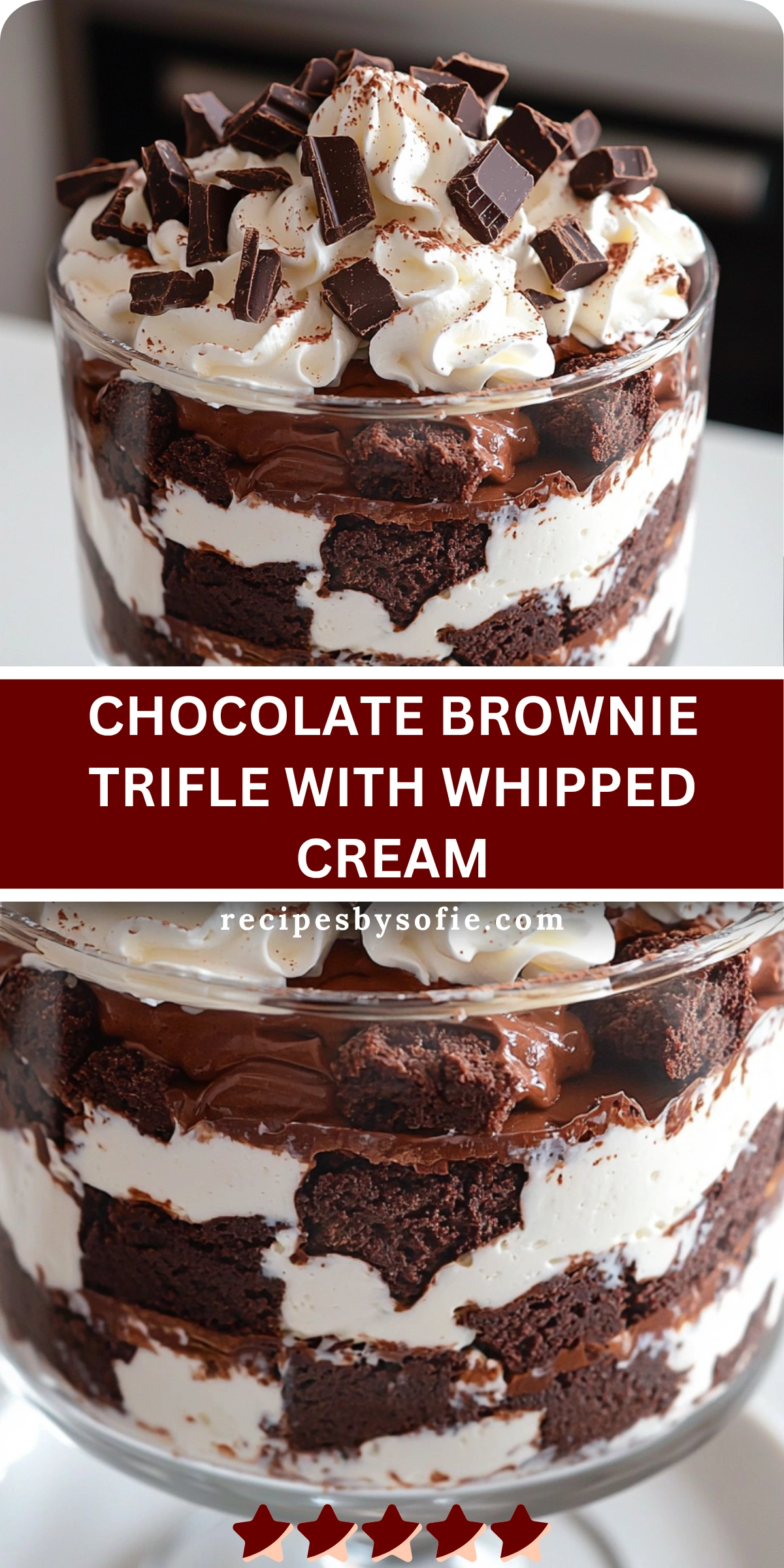 Chocolate Brownie Trifle with Whipped Cream