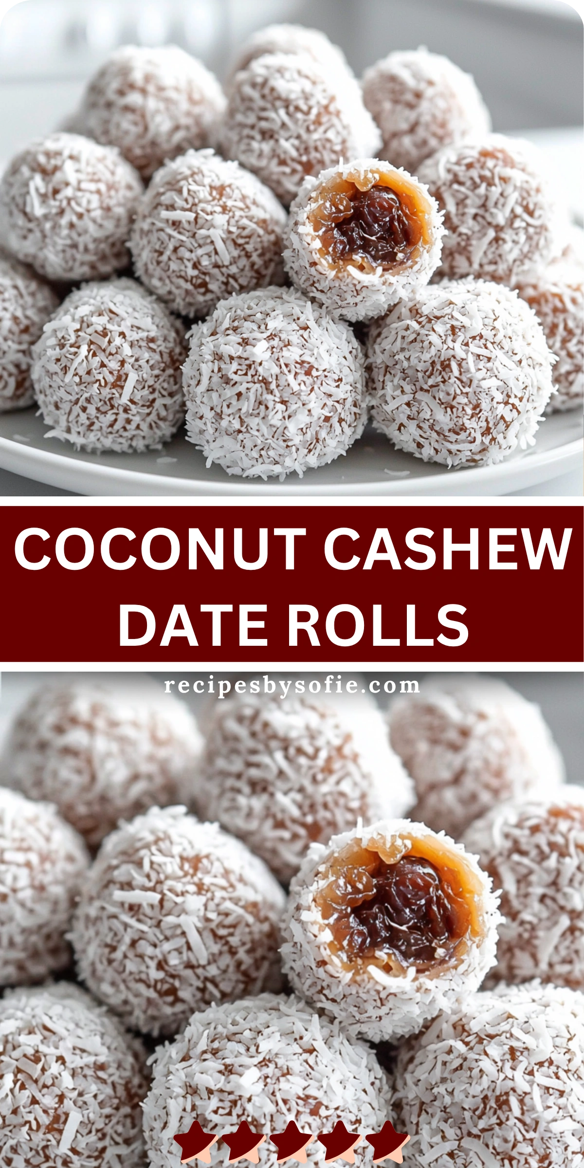 Coconut Cashew Date Rolls