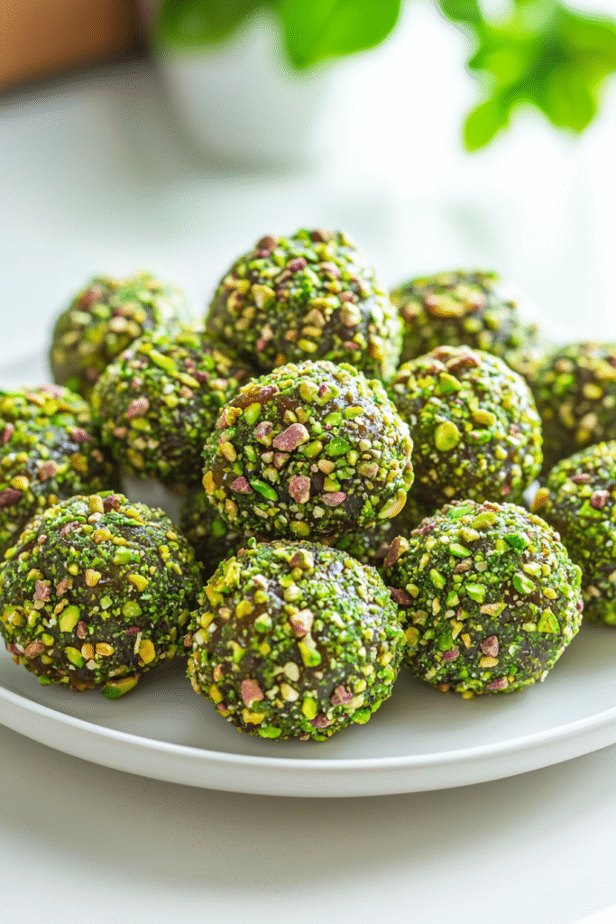 Matcha Pistachio Date Balls