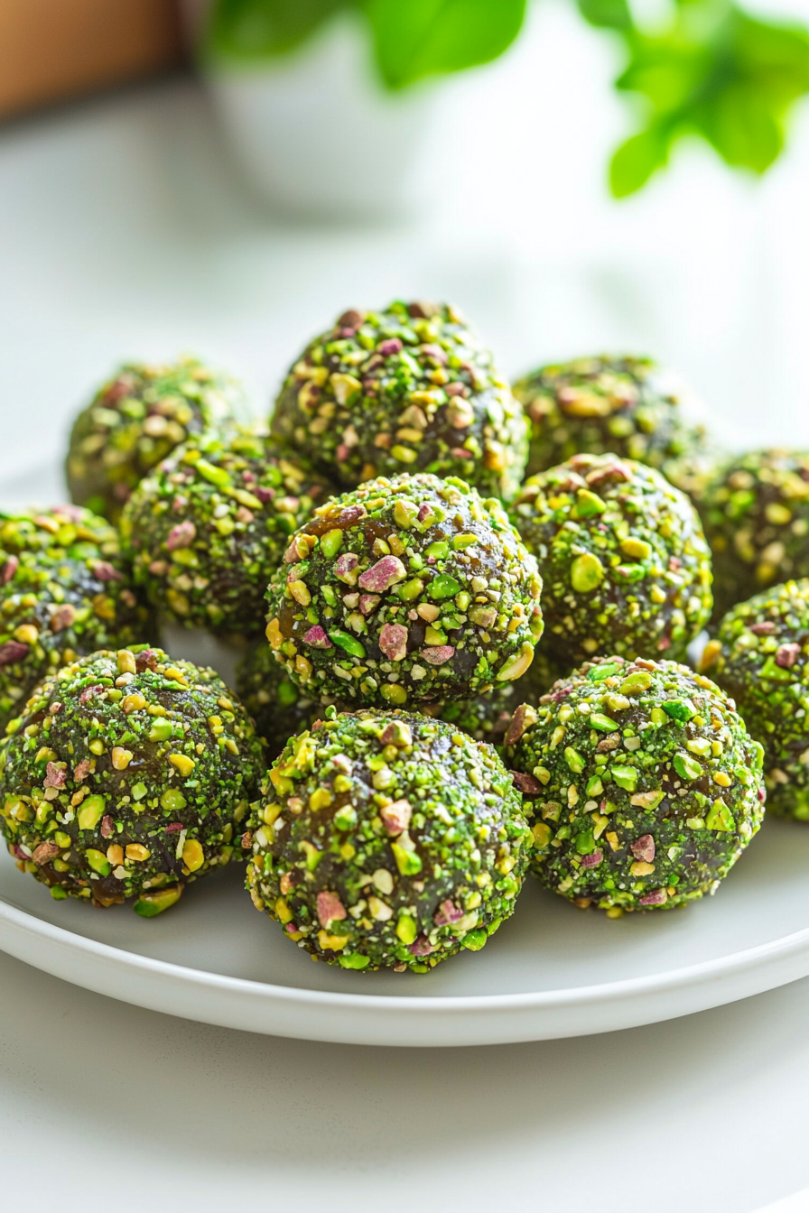 Matcha Pistachio Date Balls