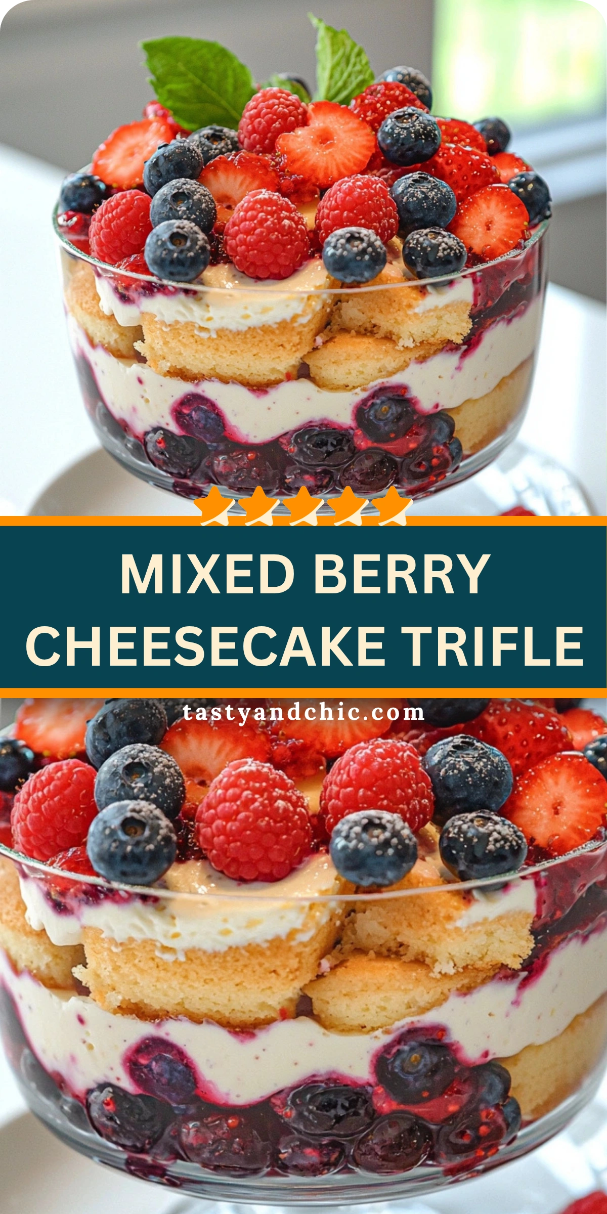Mixed Berry Cheesecake Trifle