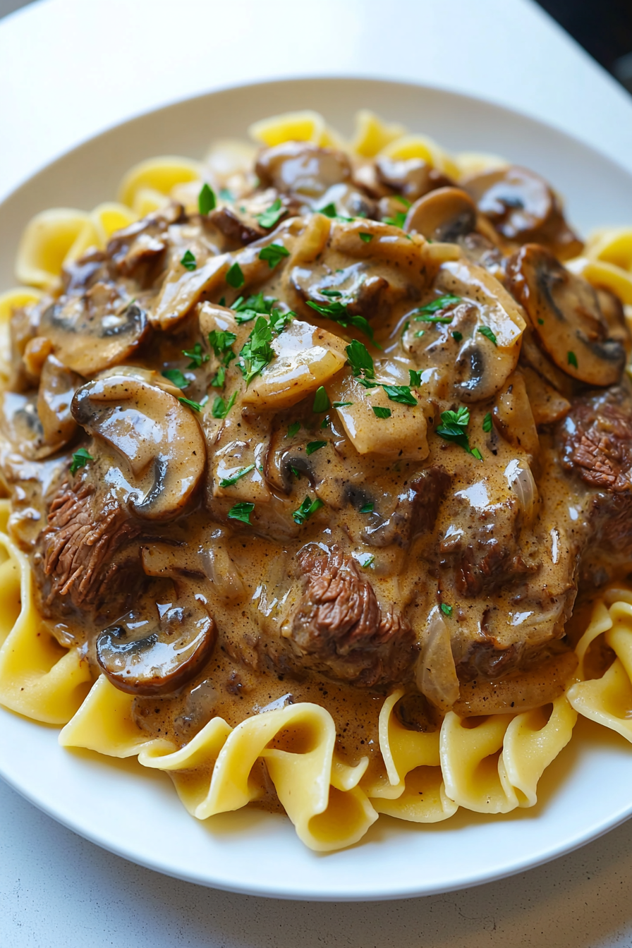 Slow Cooker Beef Stroganoff