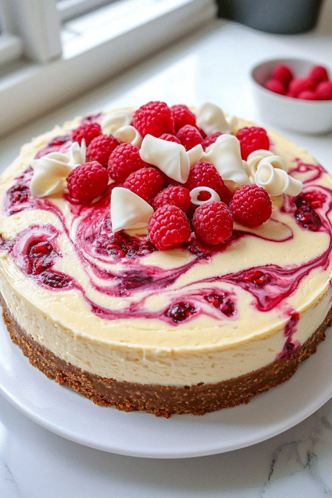 White Chocolate Raspberry Cheesecake
