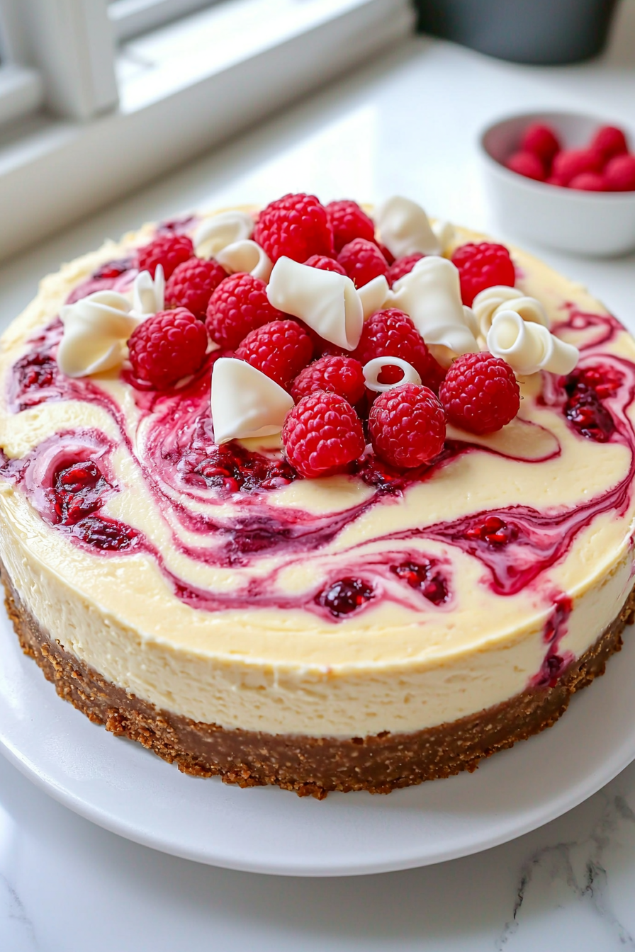 White Chocolate Raspberry Cheesecake