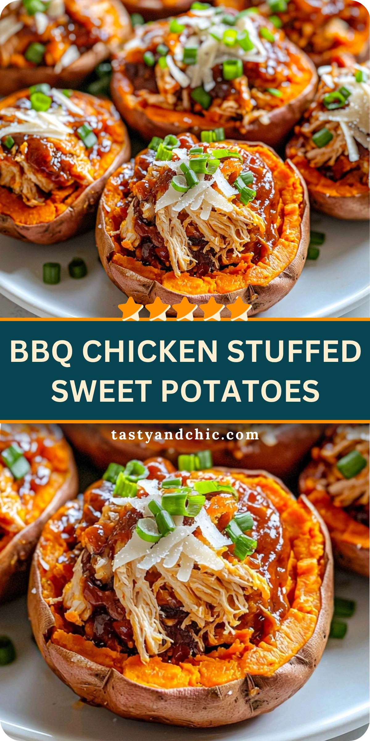 BBQ Chicken Stuffed Sweet Potatoes