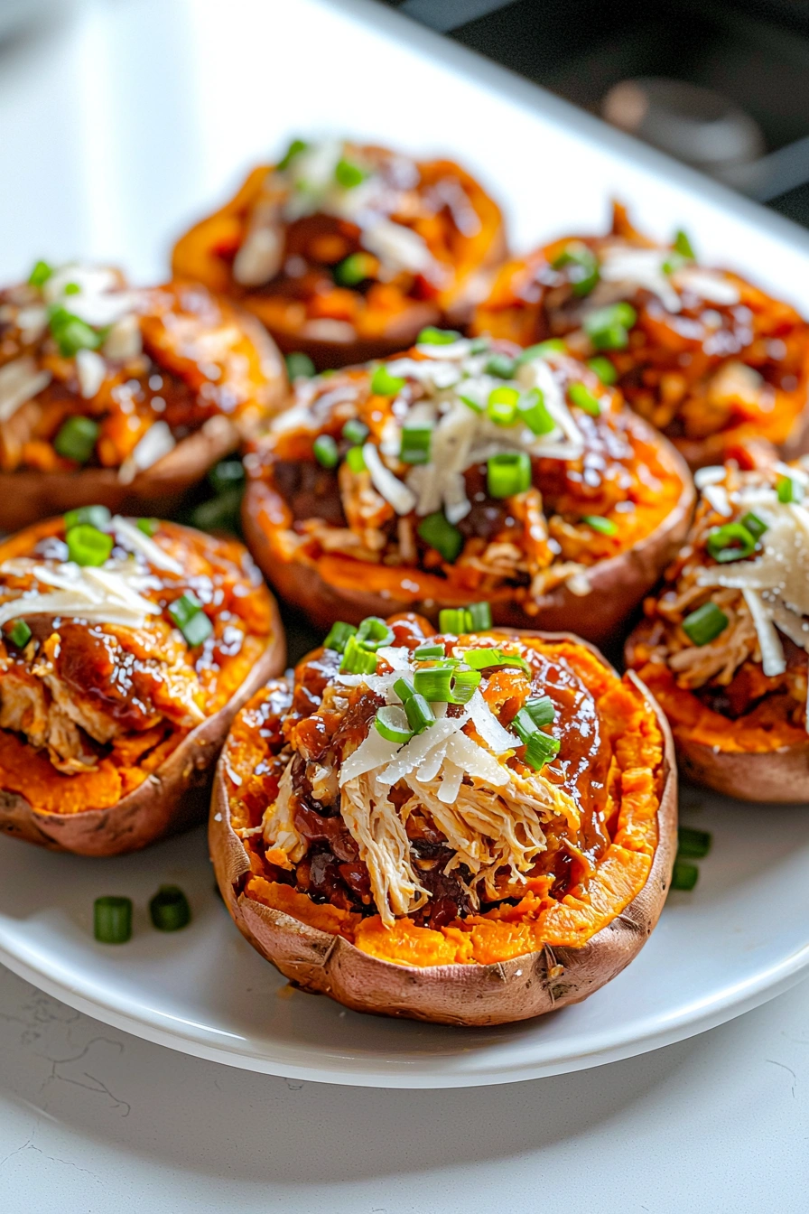 BBQ Chicken Stuffed Sweet Potatoes