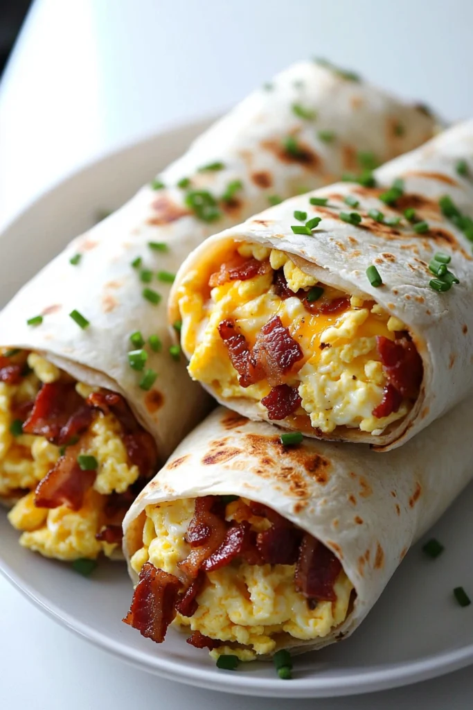 Bacon Egg and Cheese Breakfast Burritos