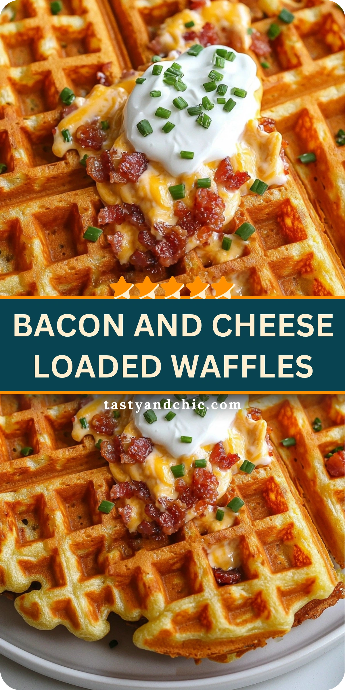 Bacon and Cheese Loaded Waffles