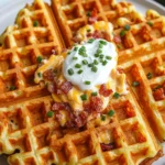 Bacon and Cheese Loaded Waffles