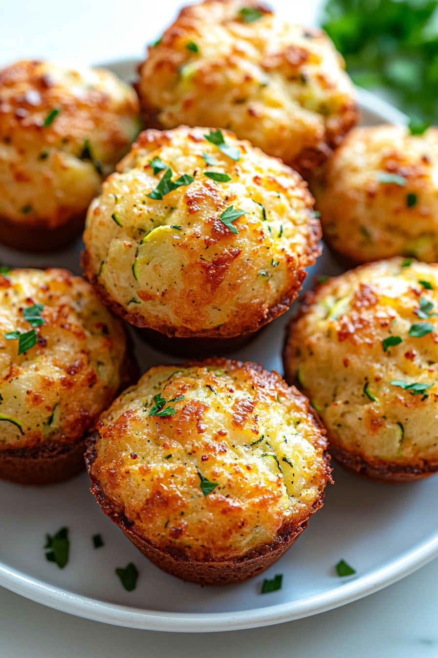 Crispy Parmesan Zucchini Muffins