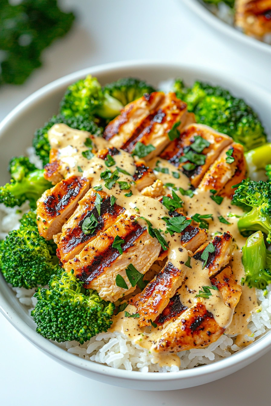 Grilled Chicken Broccoli Rice Bowl