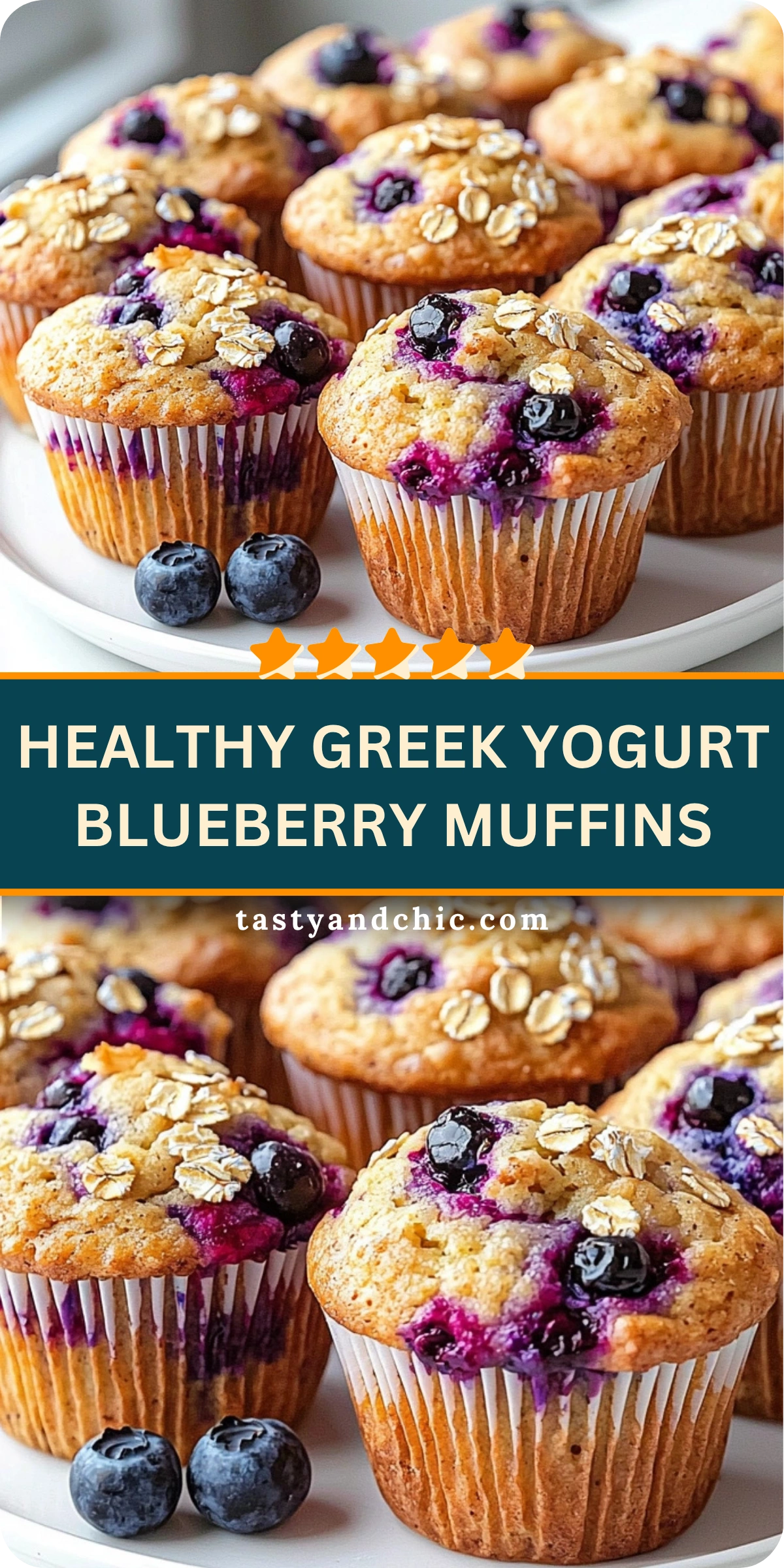 Healthy Greek Yogurt Blueberry Muffins
