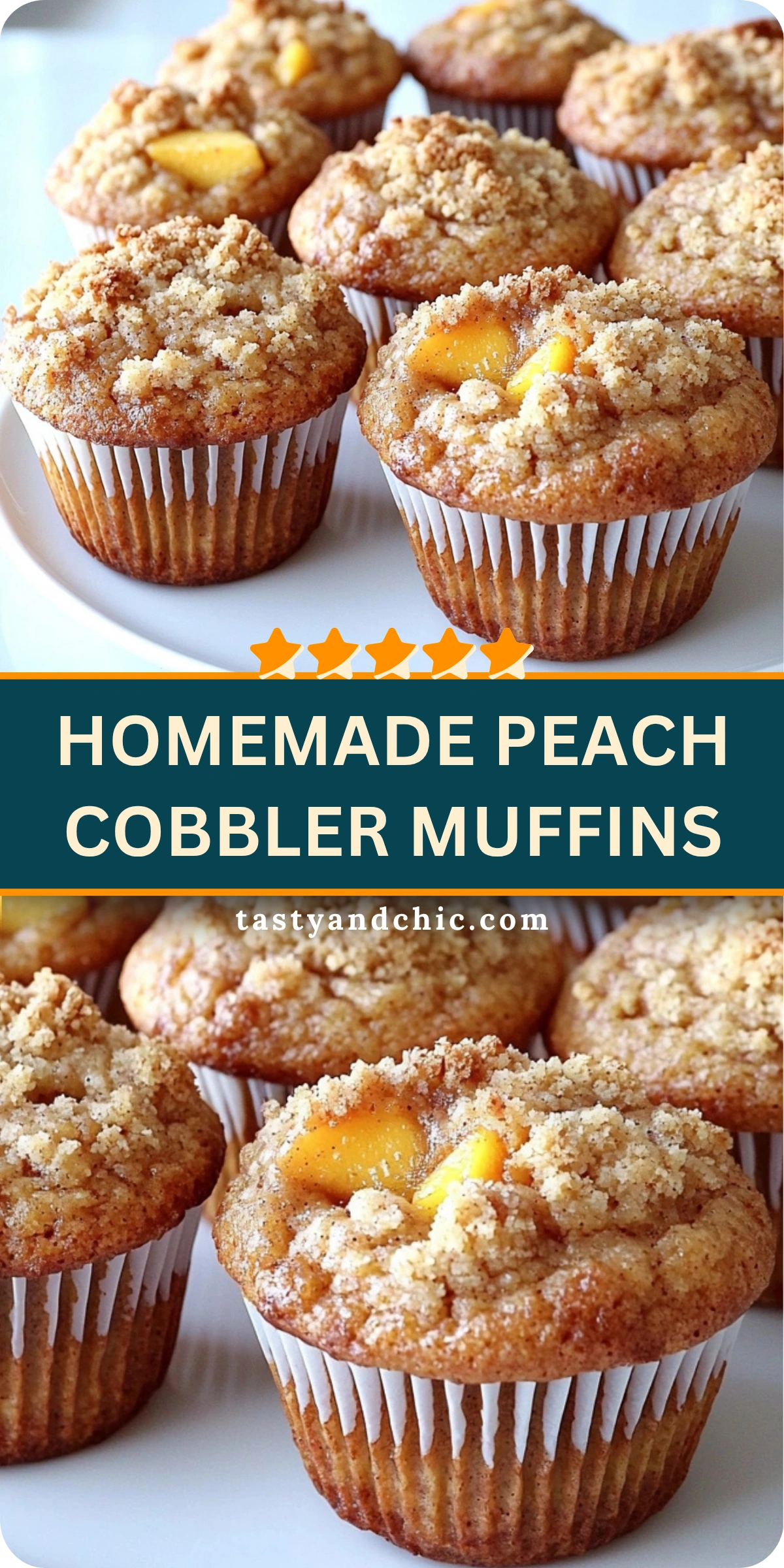 Homemade Peach Cobbler Muffins