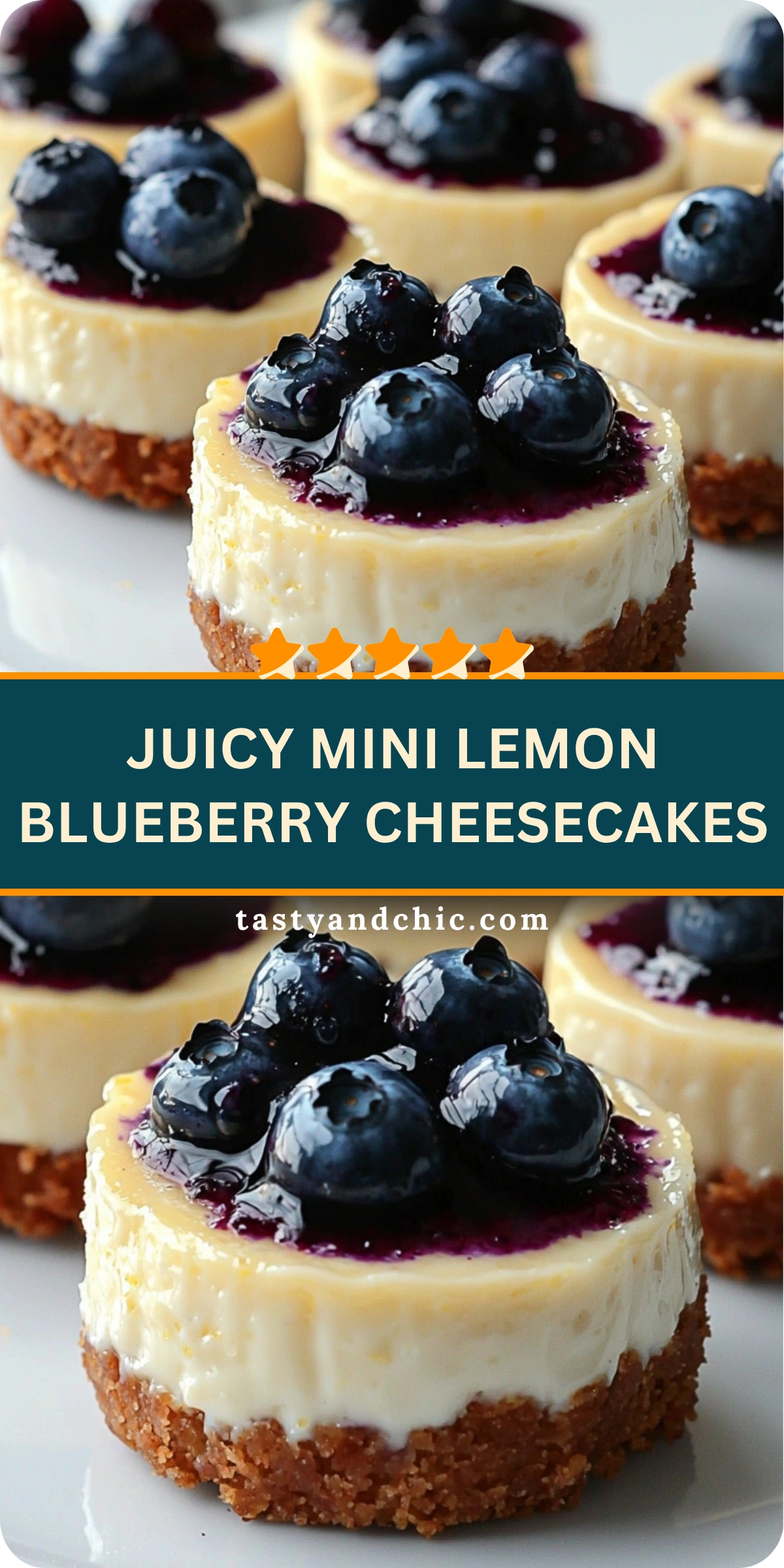 Juicy Mini Lemon Blueberry Cheesecakes