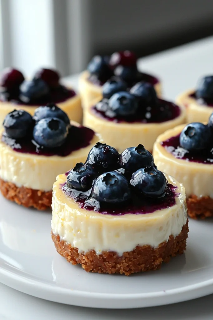 Juicy Mini Lemon Blueberry Cheesecakes