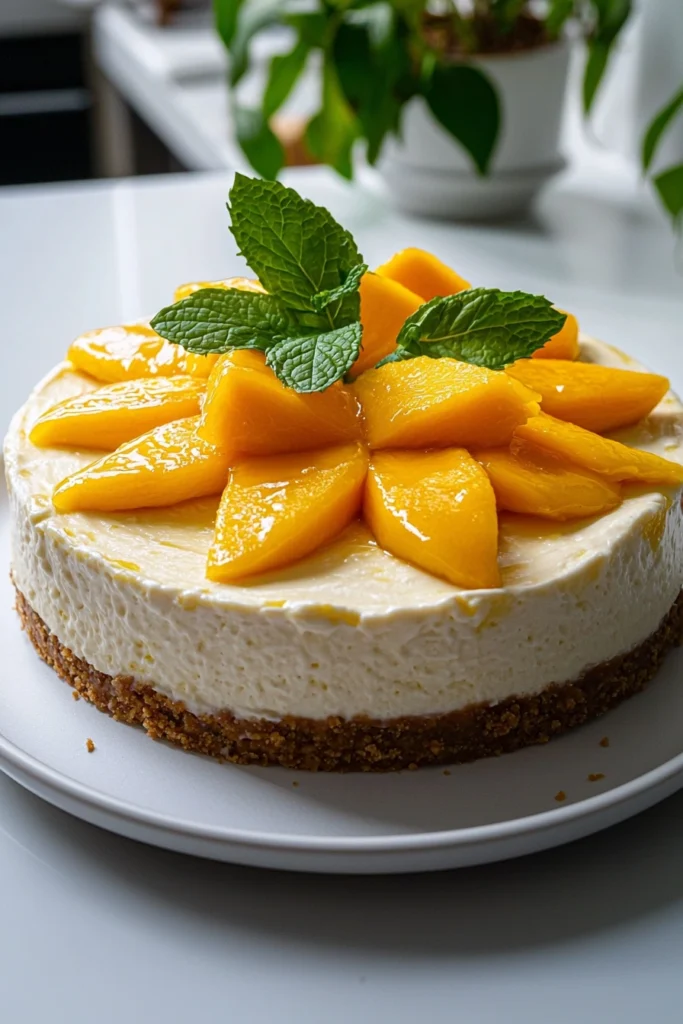 No-Bake Mango Cheesecake