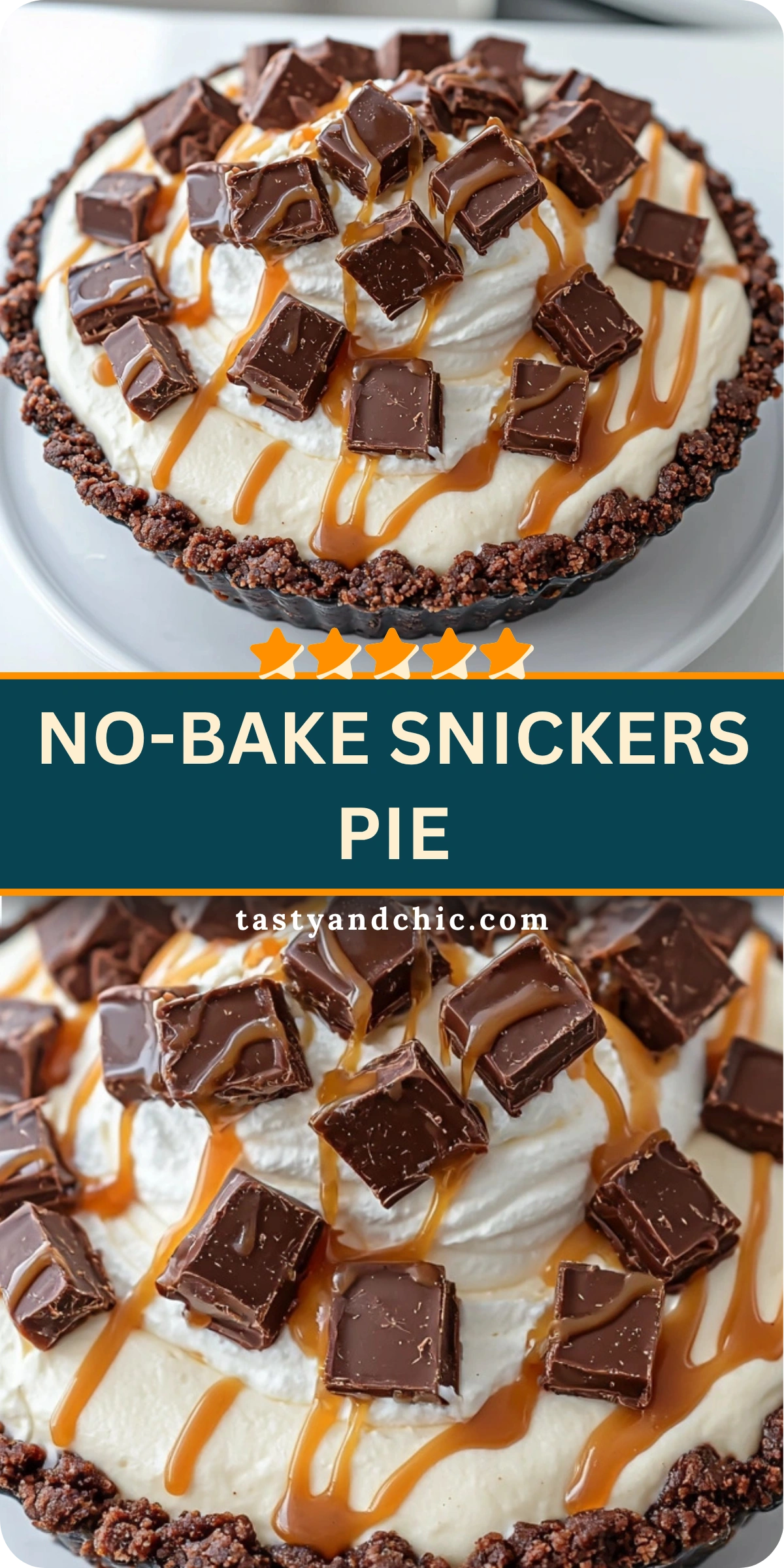 No-Bake Snickers Pie