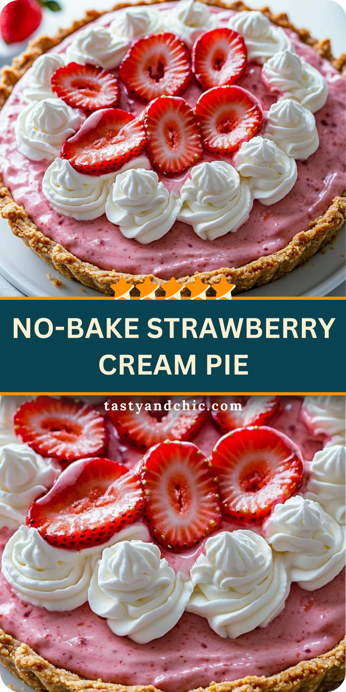 No-Bake Strawberry Cream Pie