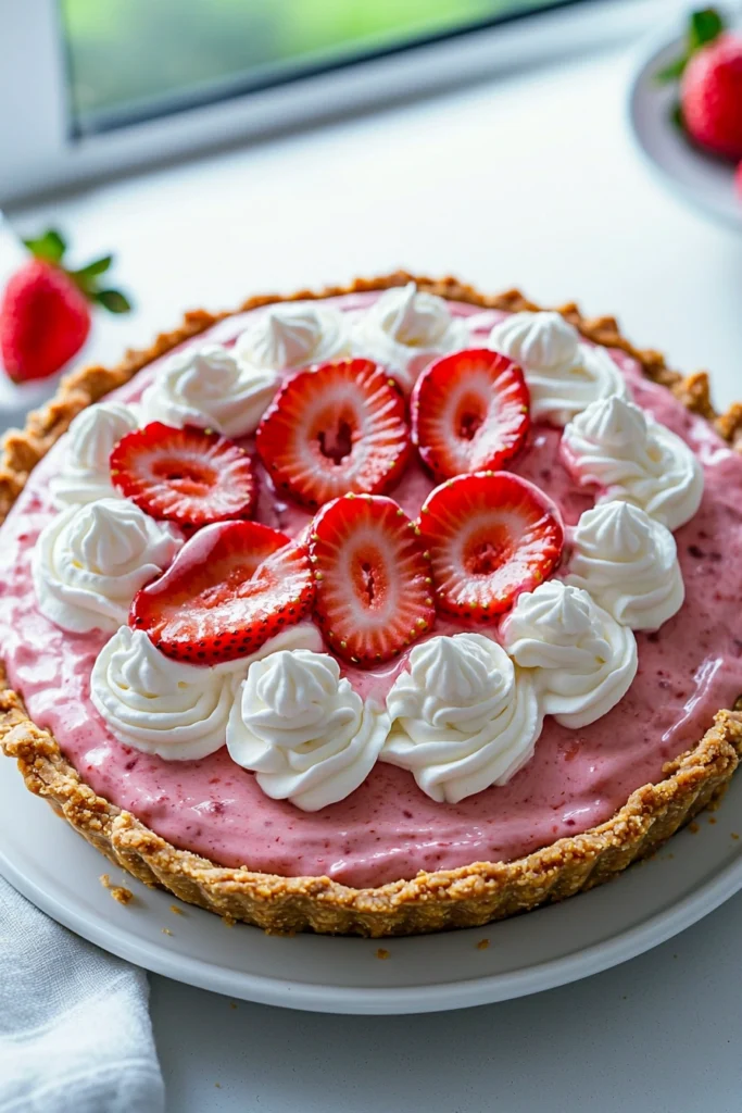 No-Bake Strawberry Cream Pie