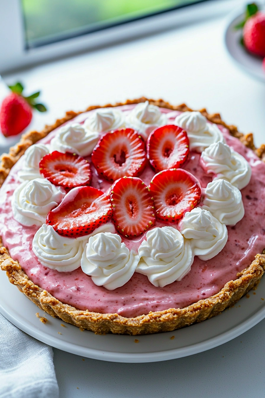 No-Bake Strawberry Cream Pie
