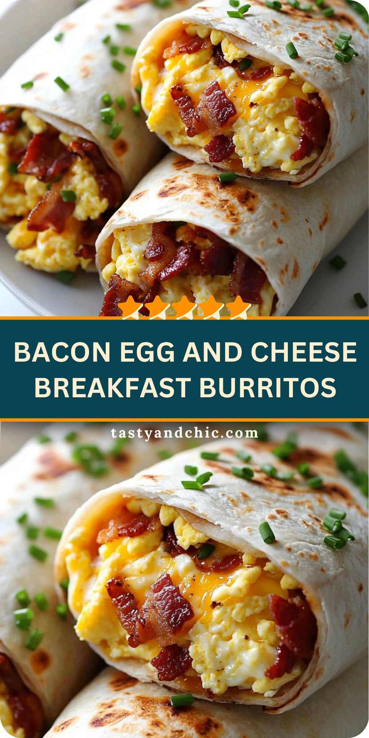 Bacon Egg and Cheese Breakfast Burritos