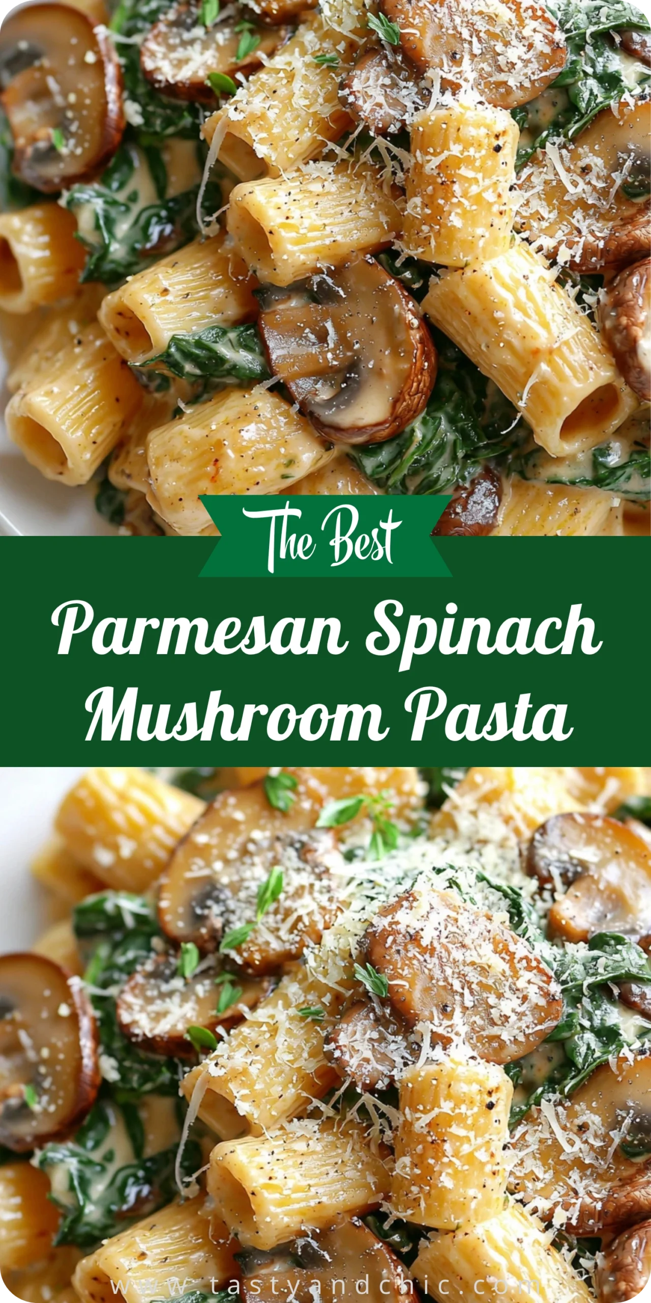 Parmesan Spinach Mushroom Pasta