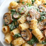 Parmesan Spinach Mushroom Pasta