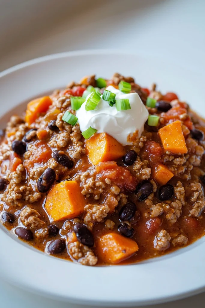 Quick Turkey Chili with Sweet Potatoes