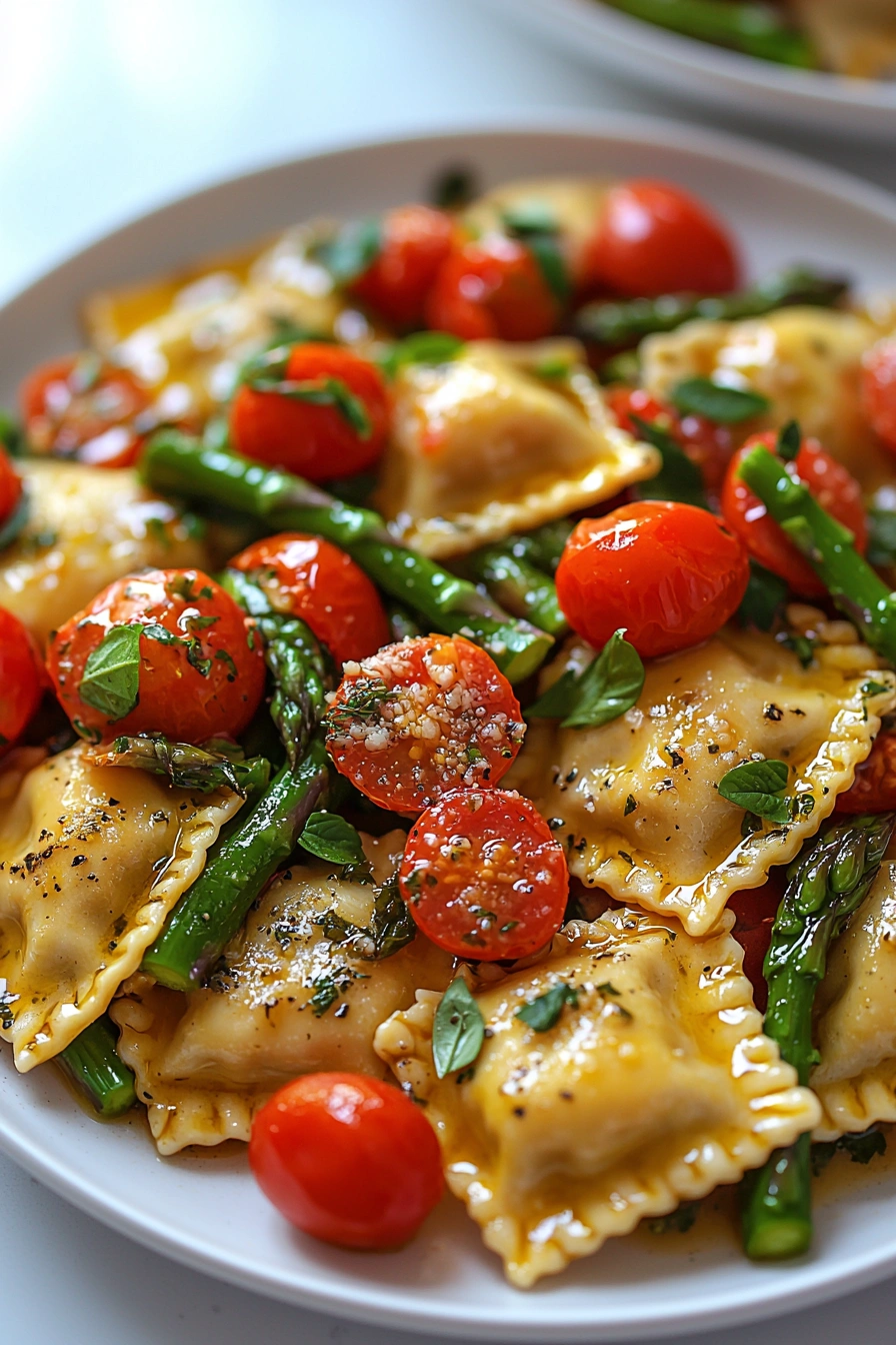 Ravioli with Tomatoes and Asparagus
