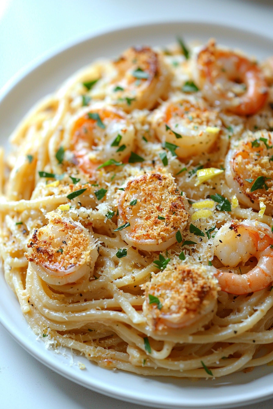 Shrimp Scampi Pasta Bake