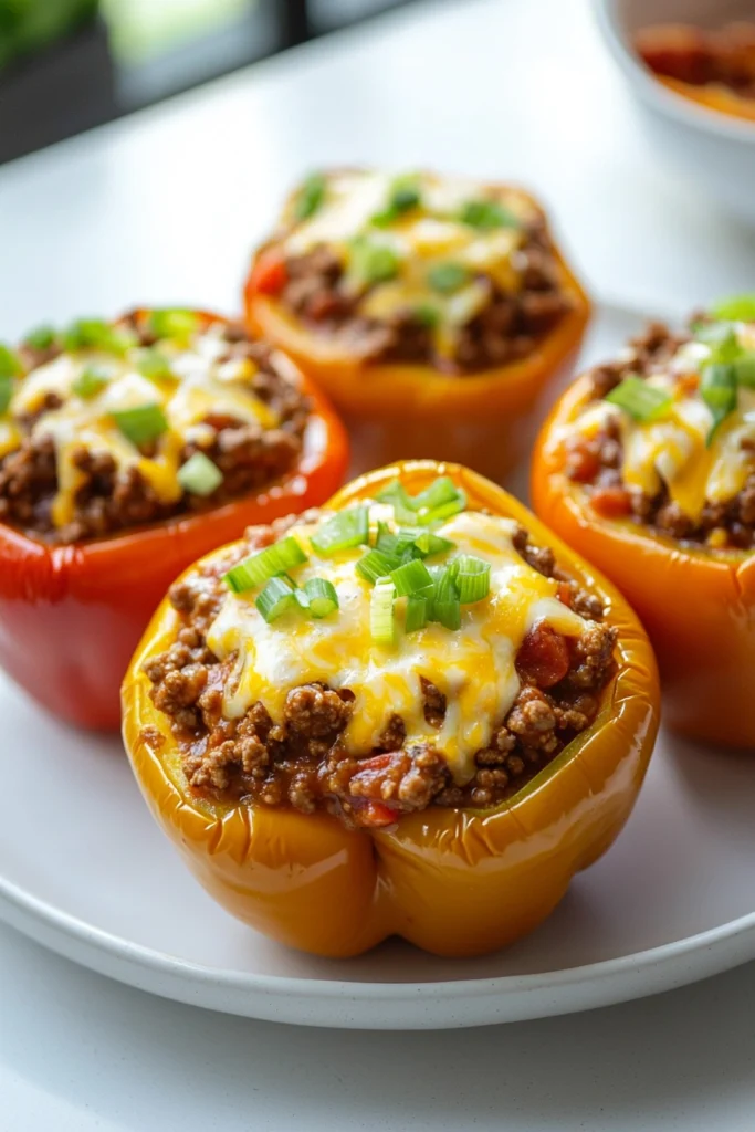 Simple Chili-Stuffed Bell Peppers