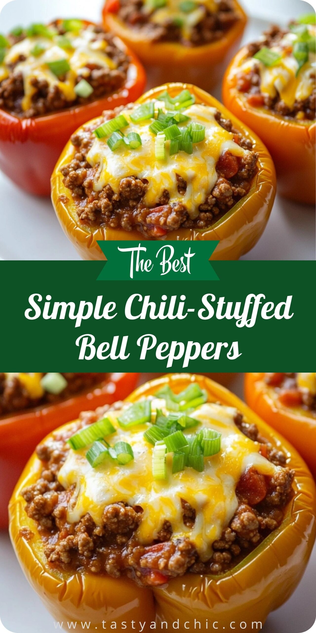 Simple Chili-Stuffed Bell Peppers