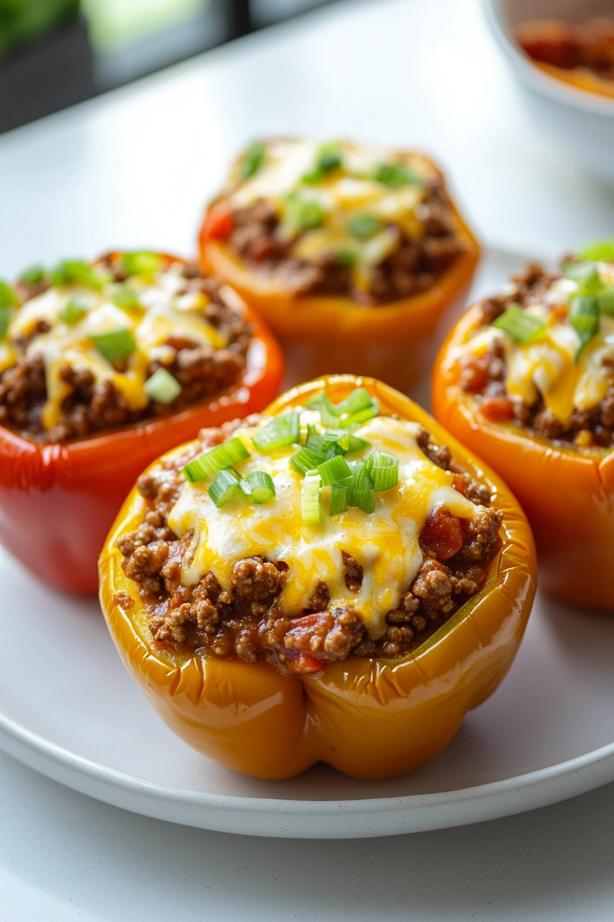 Simple Chili-Stuffed Bell Peppers