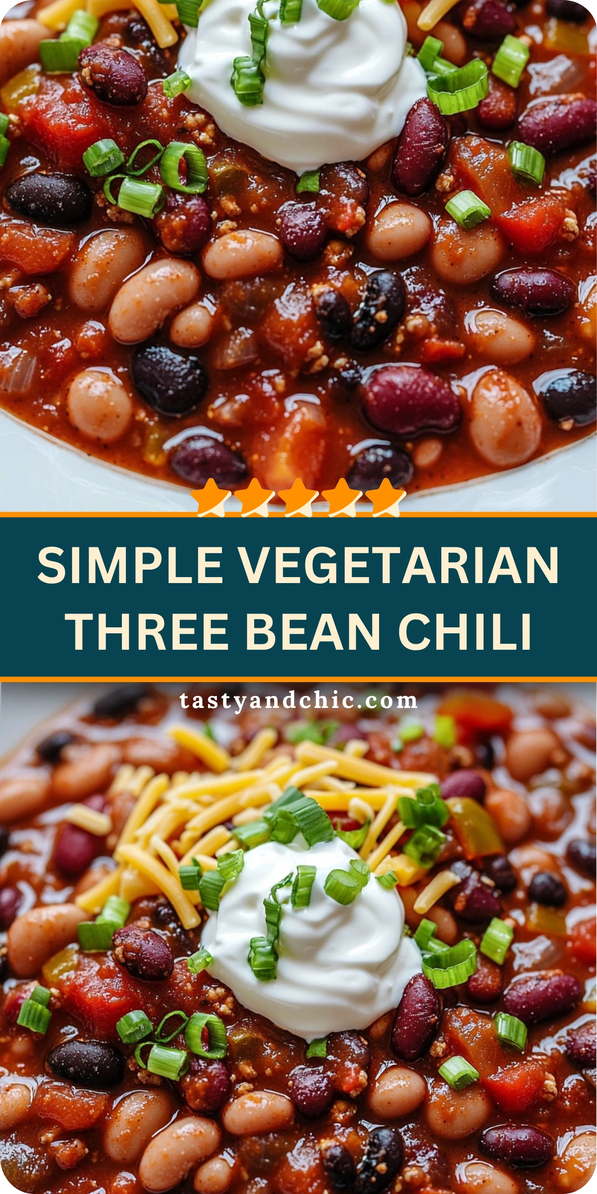 Simple Vegetarian Three Bean Chili