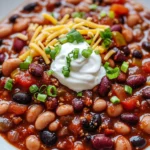 Simple Vegetarian Three Bean Chili