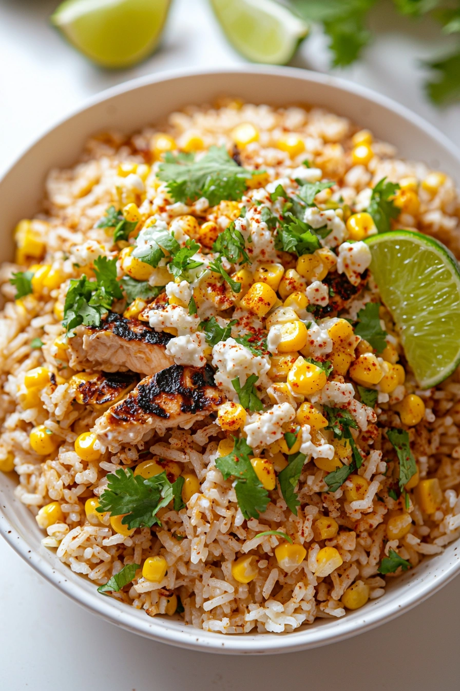 Street Corn Chicken Rice Bowl