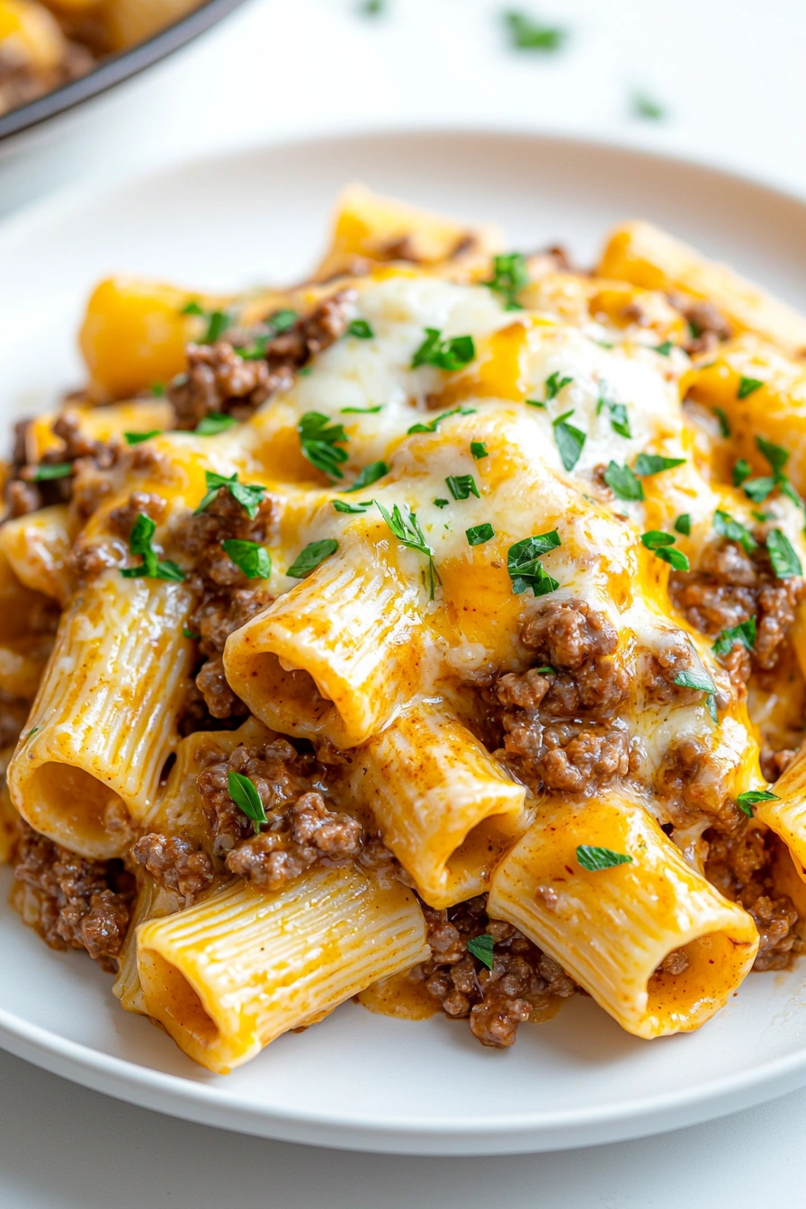 Cheesy Ground Beef Pasta